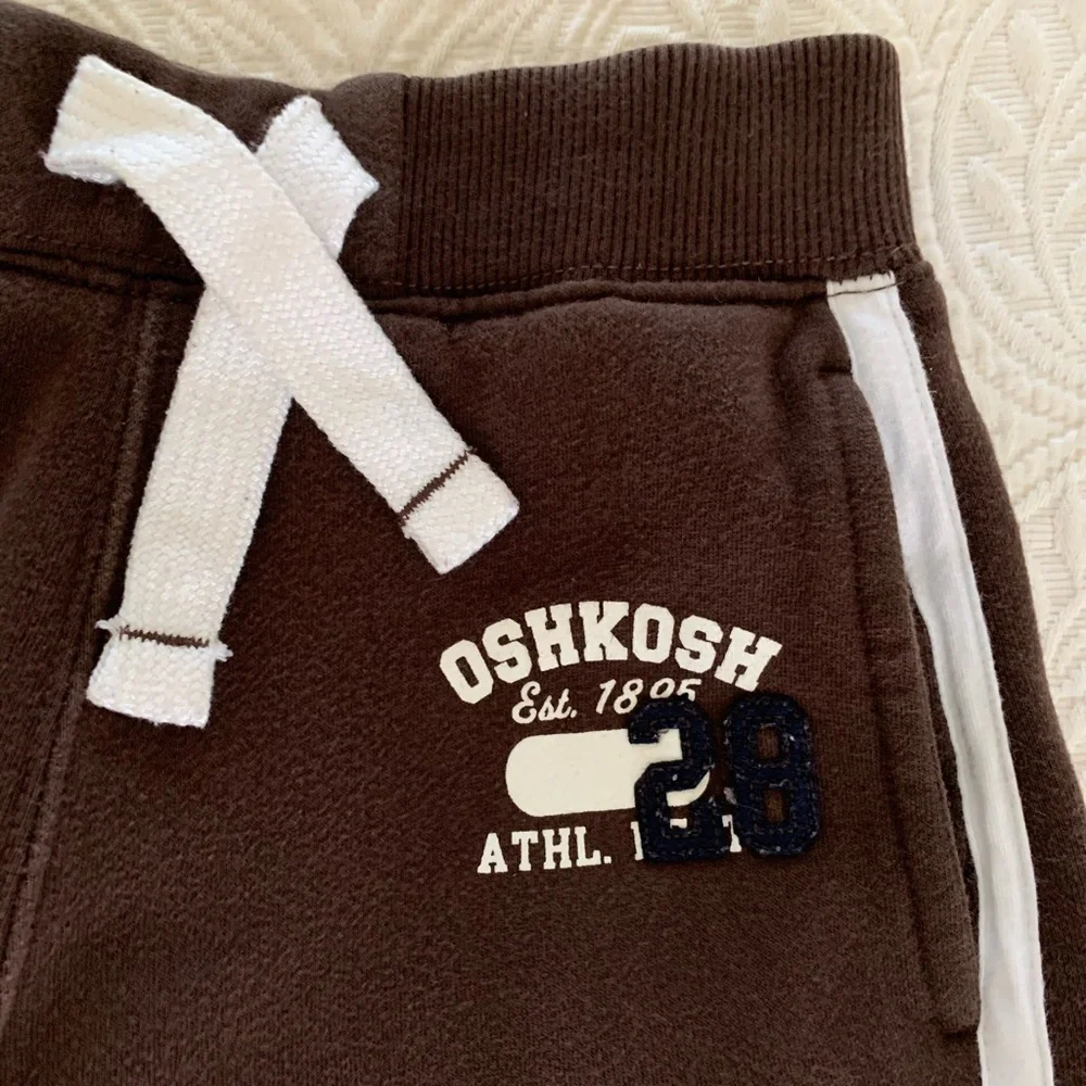 OshKosh B’Gosh Sweatpants Boys Size 6 Brown Striped Thick Comfortable Pockets